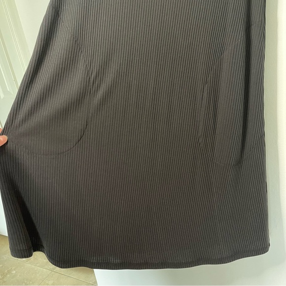 Alembika Ribbed Knit Slip Dress in Black - Picture 6 of 8